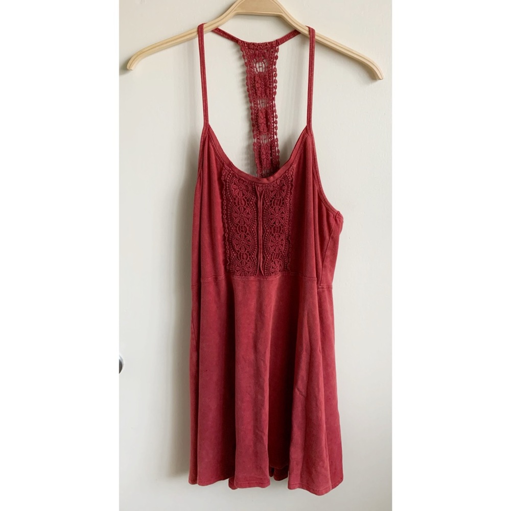 FOREVER 21 | Burgundy Dress with Crochet Florals